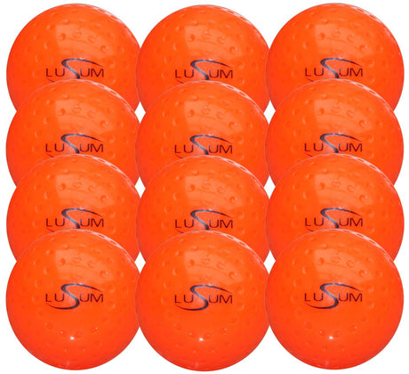 Lusum 12 Ball Hockey Balls Pack - Premium Training Balls