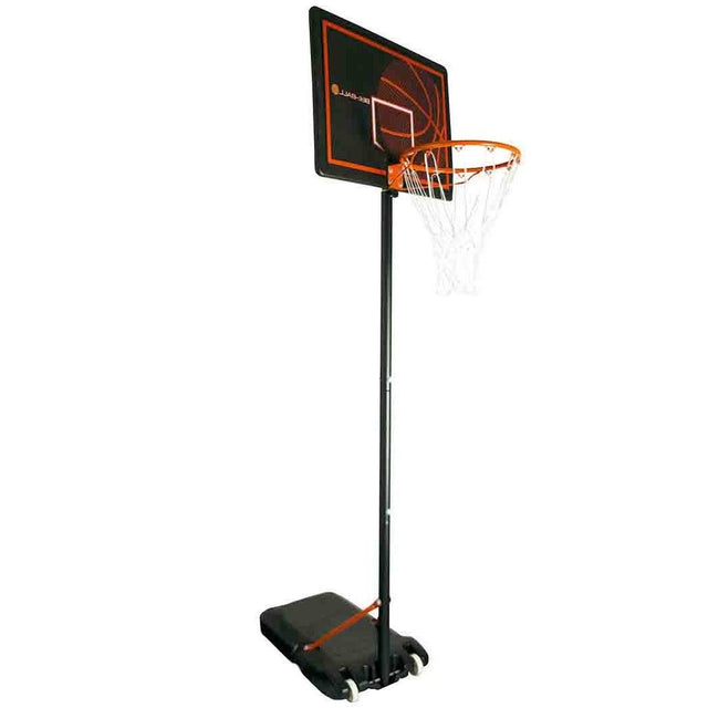 Bee Ball Pro Impact Basketball with adjustable stand, orange and black.