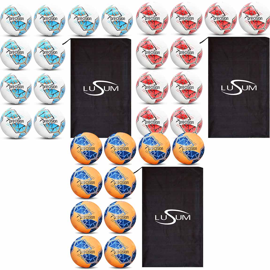 PT Fusion Training Footballs 10 Ball Pack Plus Bag